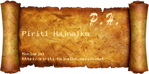 Piriti Hajnalka névjegykártya